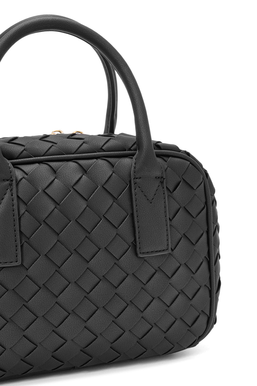 Women's Black Long Strap Braided Shoulder Bag