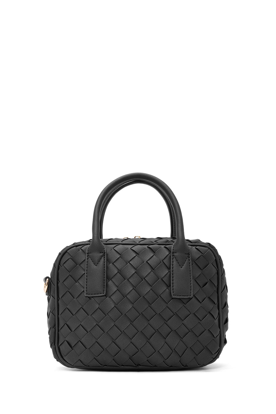 Women's Black Long Strap Braided Shoulder Bag