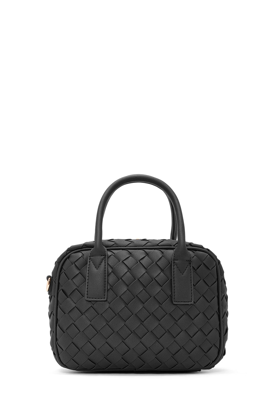 Women's Black Long Strap Braided Shoulder Bag