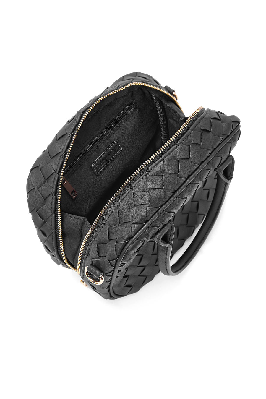 Women's Black Long Strap Braided Shoulder Bag