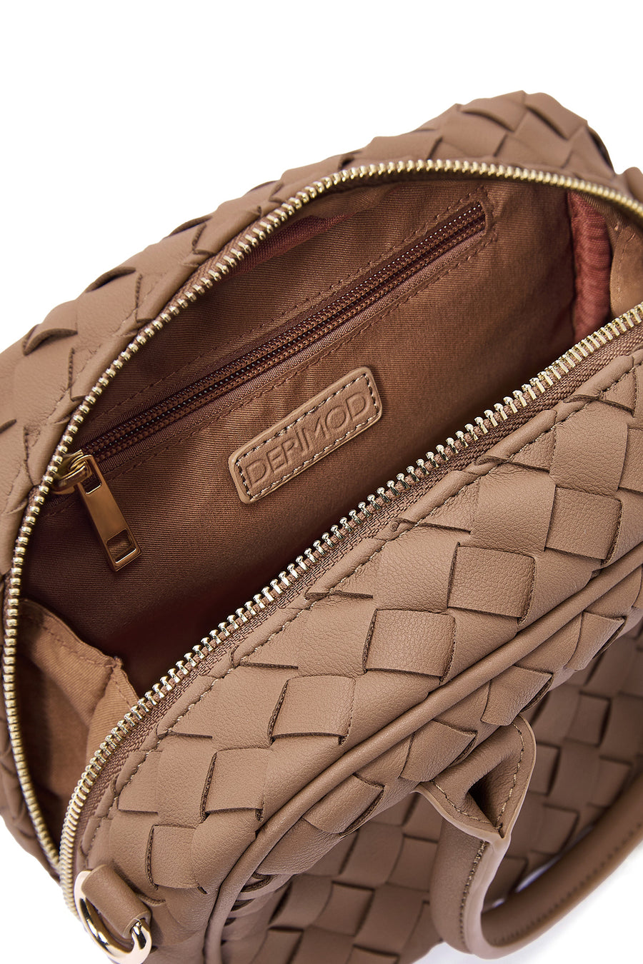 Women's Brown Long Strap Braided Shoulder Bag