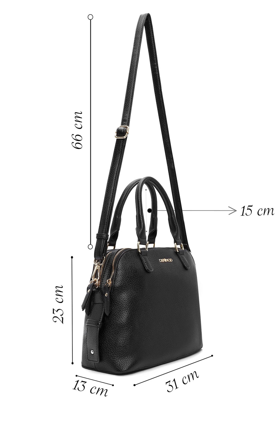 Women's Black Long Strap Shoulder Bag