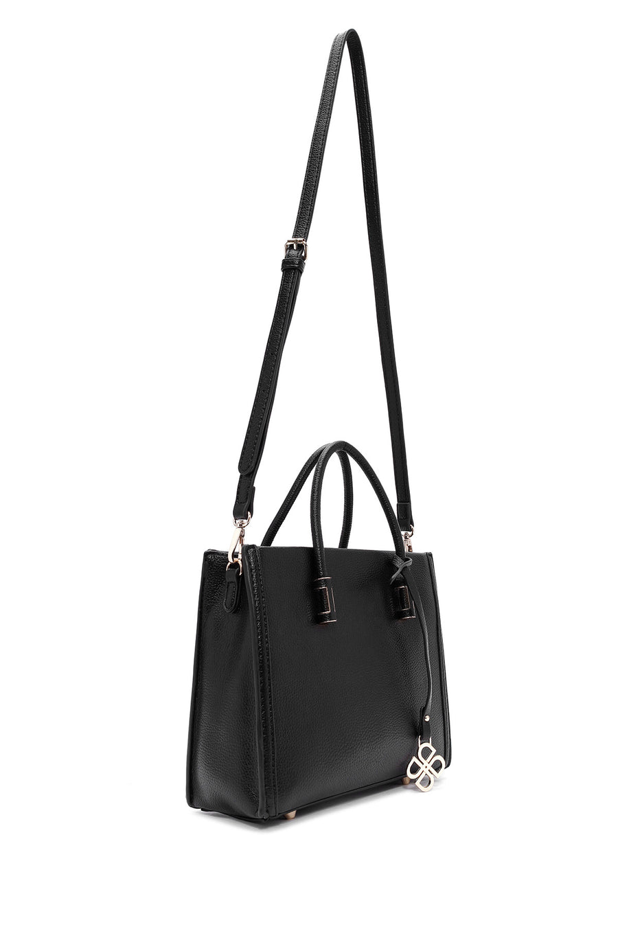 Women's Black Long Strap Classic Handbag
