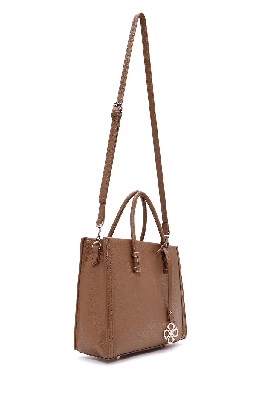 Women's Brown Long Strap Classic Handbag