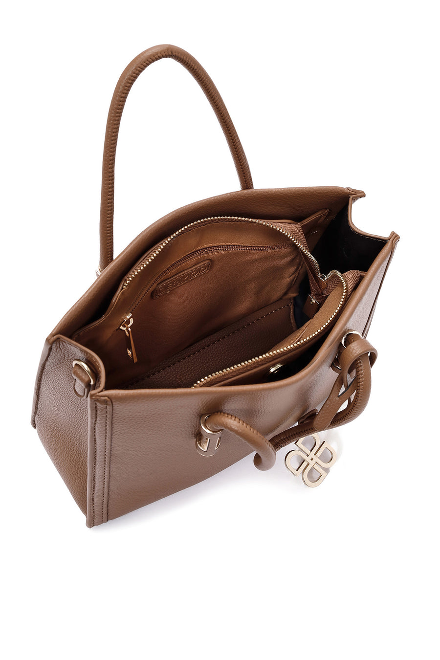 Women's Brown Long Strap Classic Handbag
