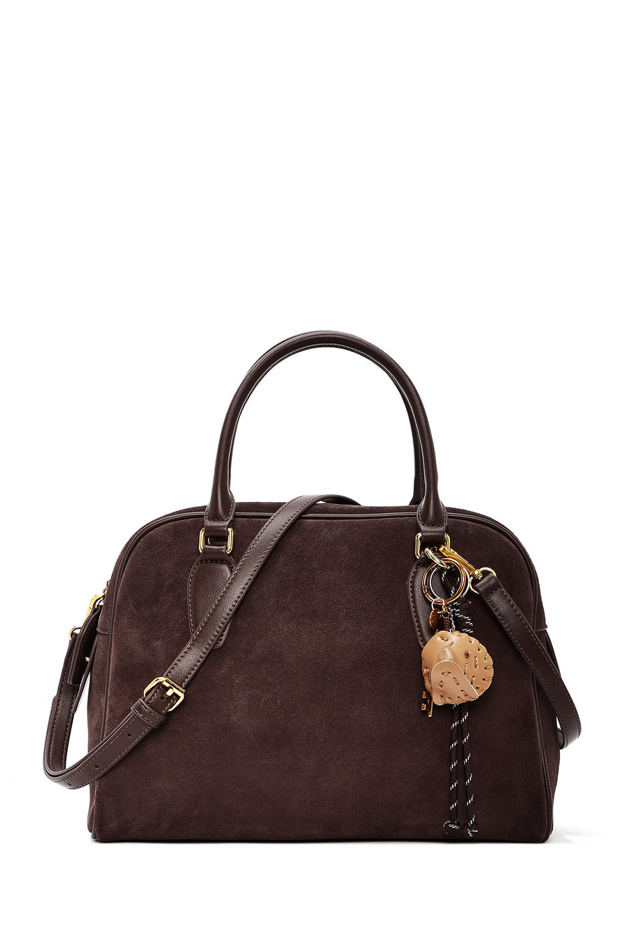 Women's Brown Long Strap Accessory Suede Leather Handbag 24WBD259310 | Derimod