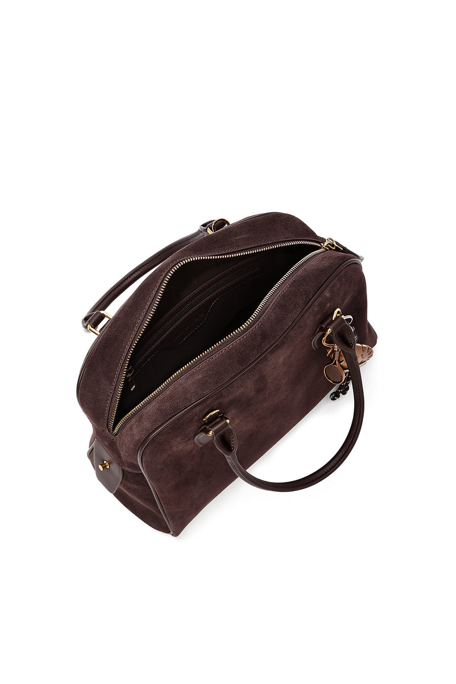 Women's Brown Long Strap Accessory Suede Leather Handbag