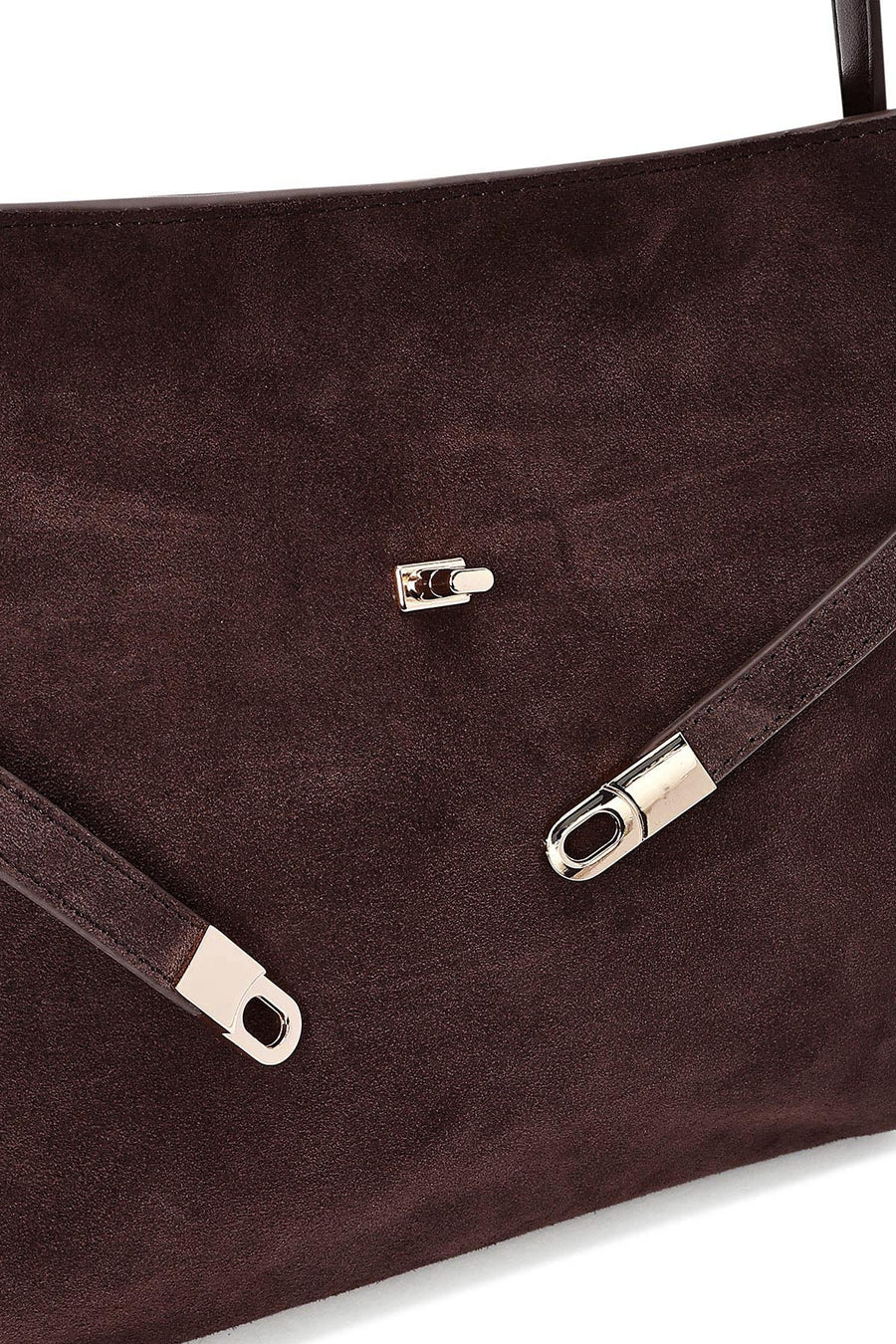 Women's Brown Long Strap Suede Leather Classic Shoulder Bag