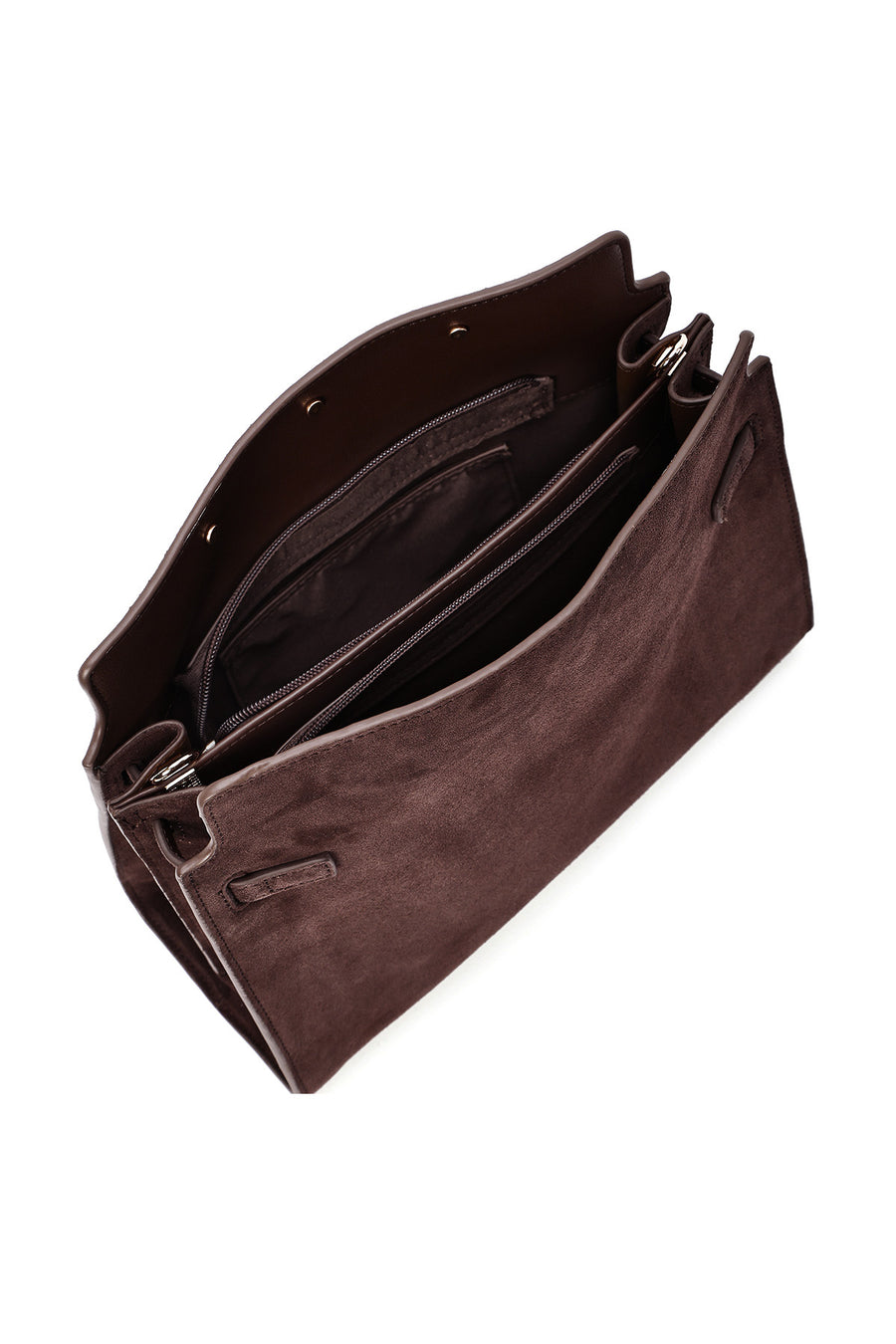 Women's Brown Long Strap Suede Leather Classic Shoulder Bag