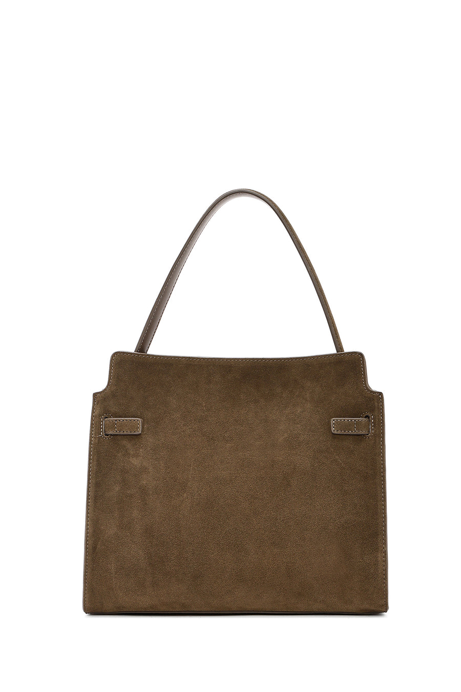 Women's Khaki Long Strap Suede Leather Classic Shoulder Bag
