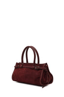 Kadın Bordo Uzun Askılı Süet Deri Kol Çantası | Derimod