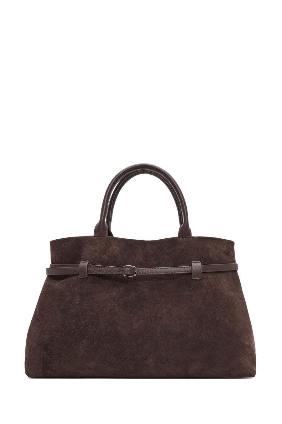 Women's Brown Long Strap Suede Leather Classic Handbag