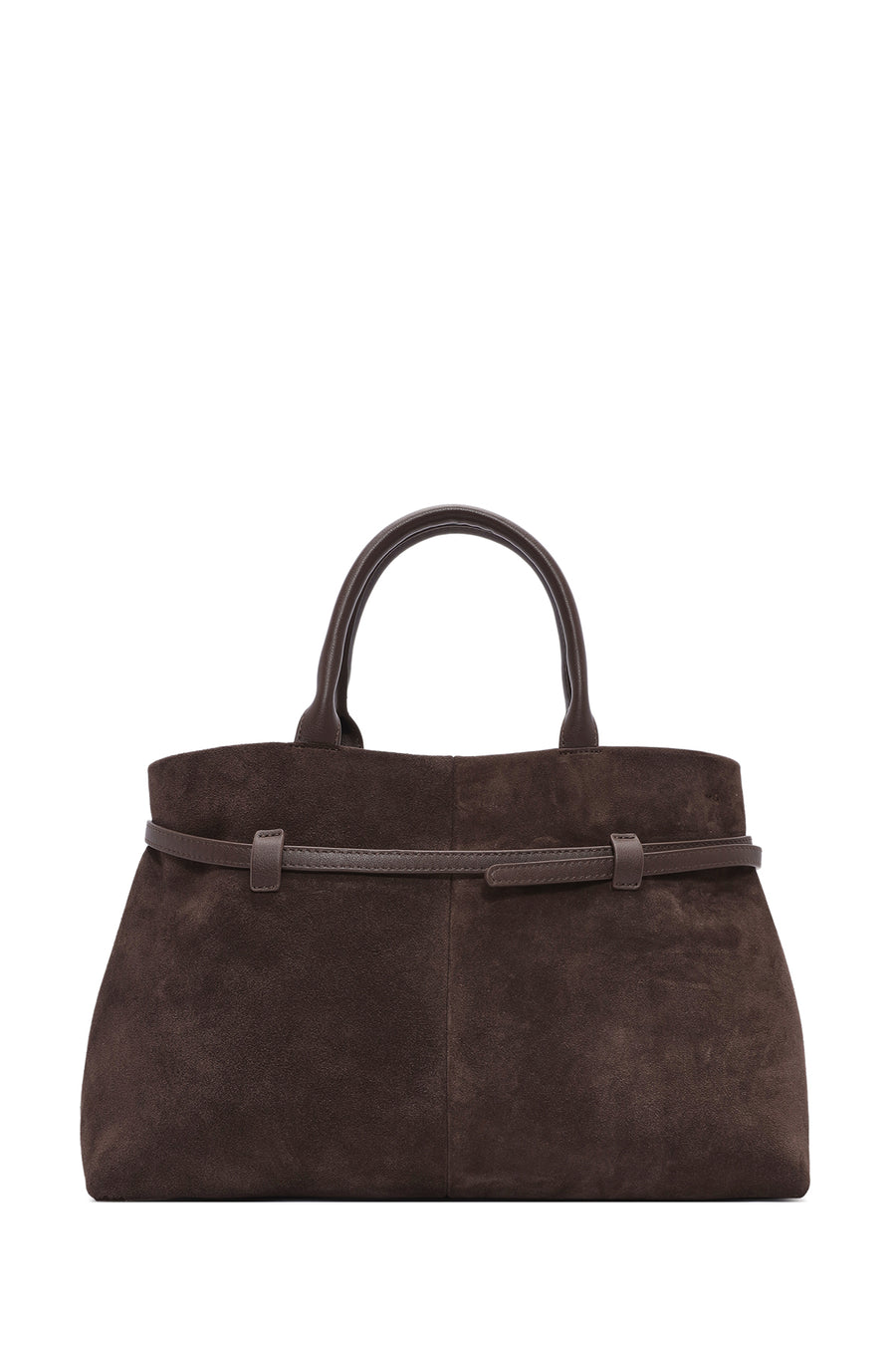 Women's Brown Long Strap Suede Leather Classic Handbag