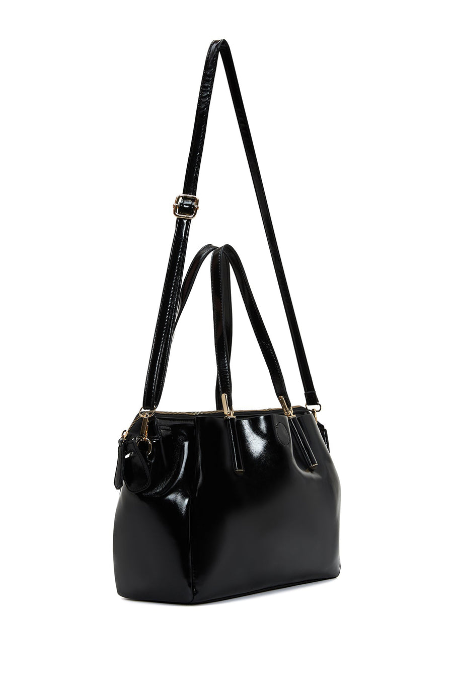 Women's Black Long Strap Classic Shoulder Bag