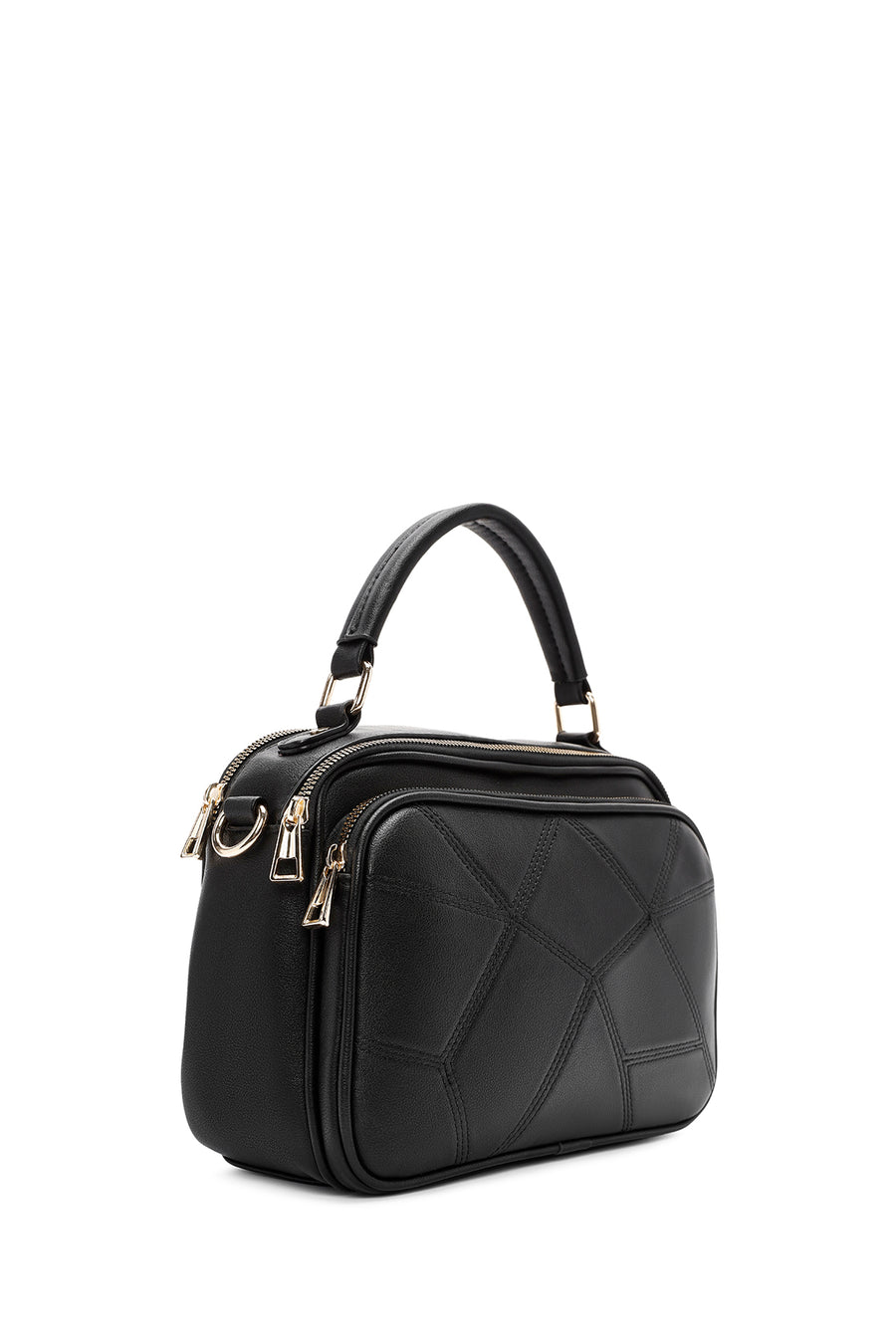 Women's Black Long Strap Printed Shoulder Bag