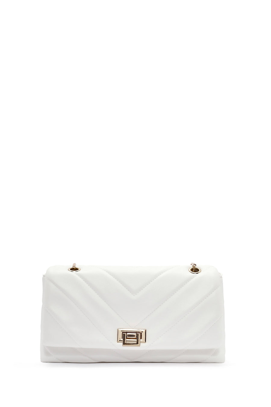 Women's White Chain Strap Quilted Shoulder Bag 24WBD2729KP | Derimod