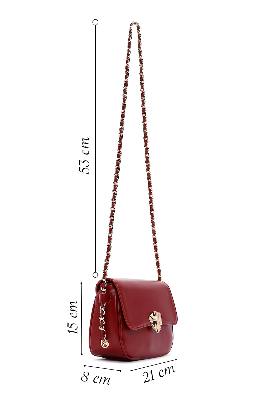 Kadın Bordo Zincir Askılı Mini Çapraz Çanta