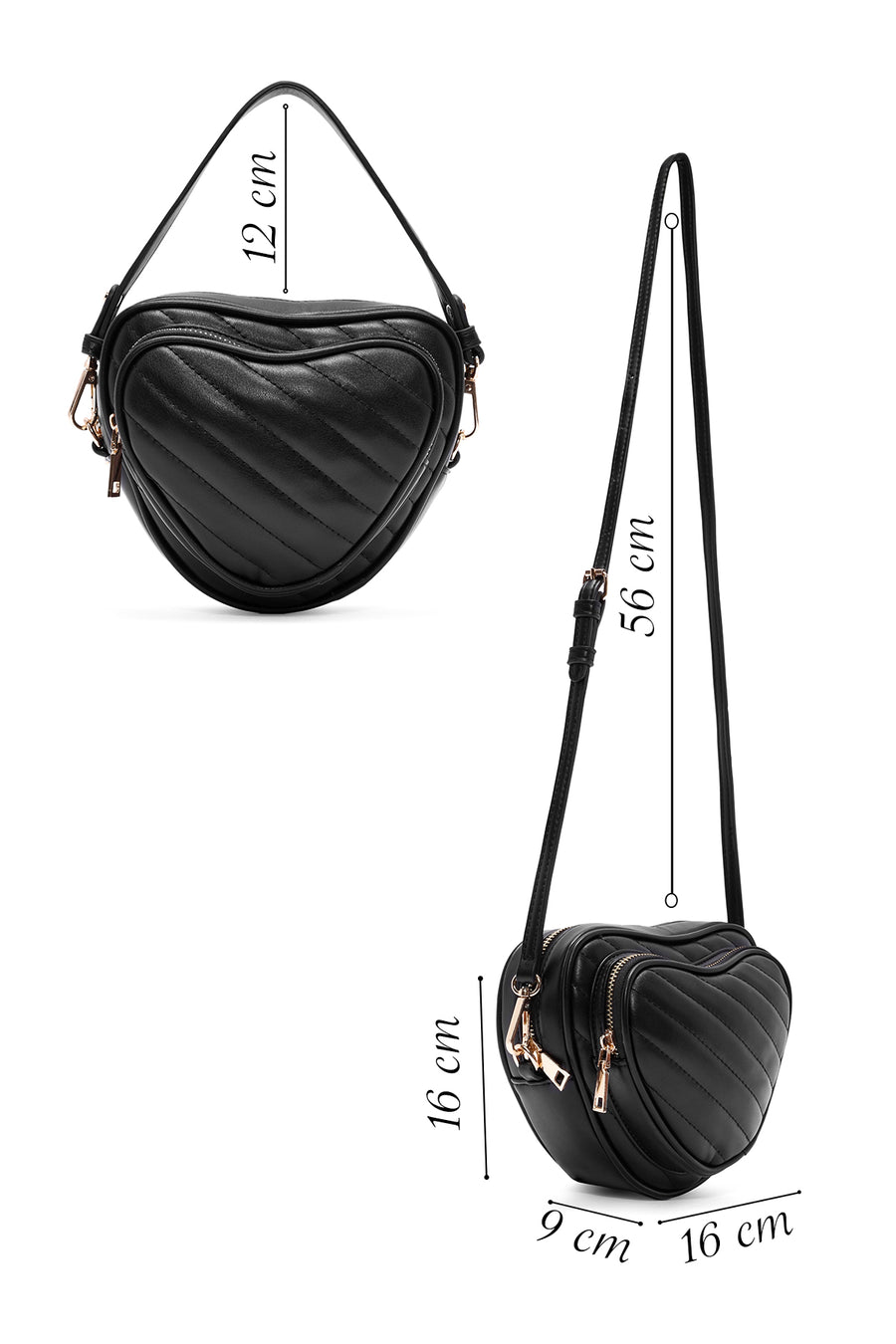 Women's Black Long Strap Printed Shoulder Bag