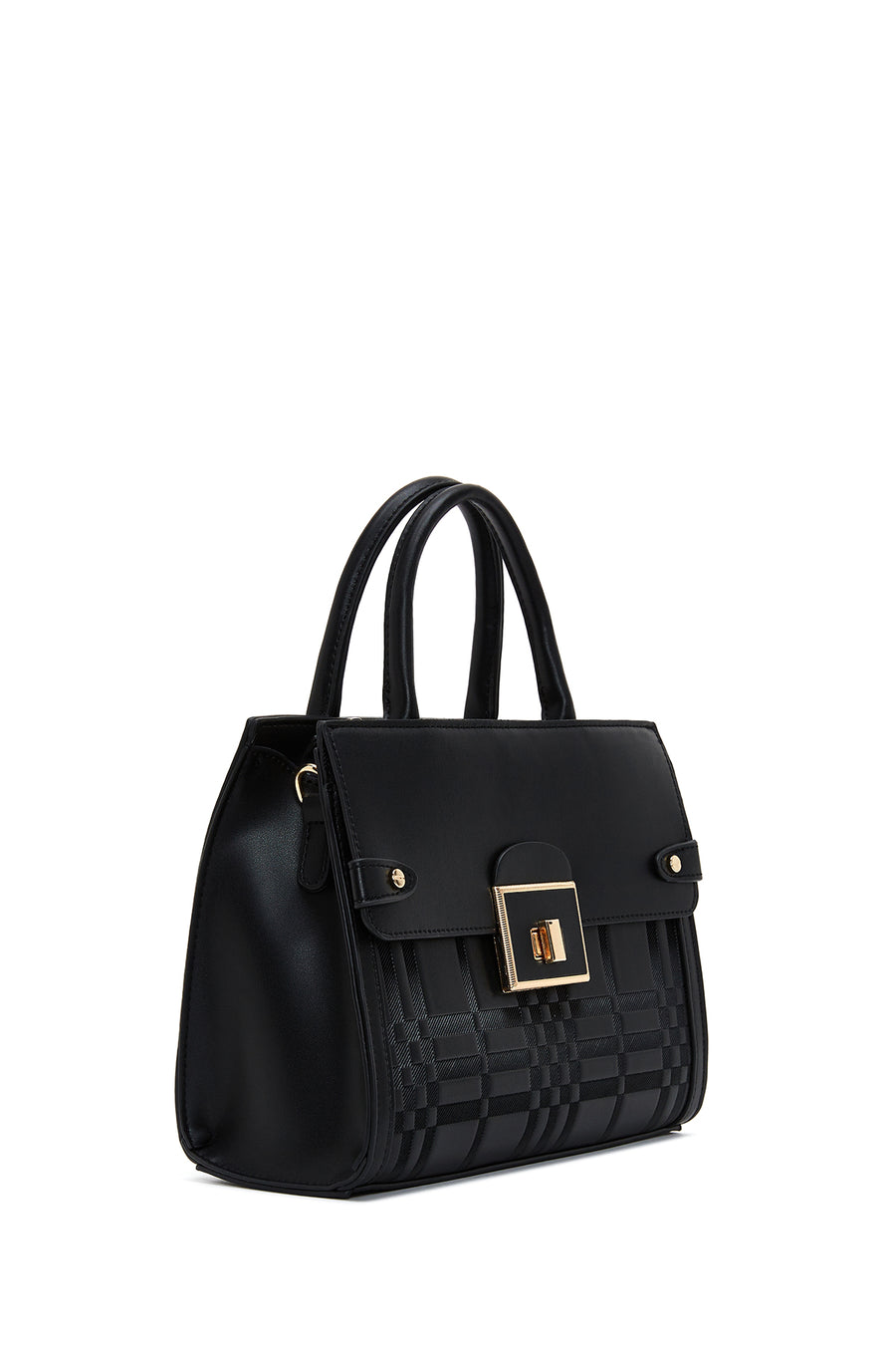 Women's Black Long Strap Patterned Crossbody Bag