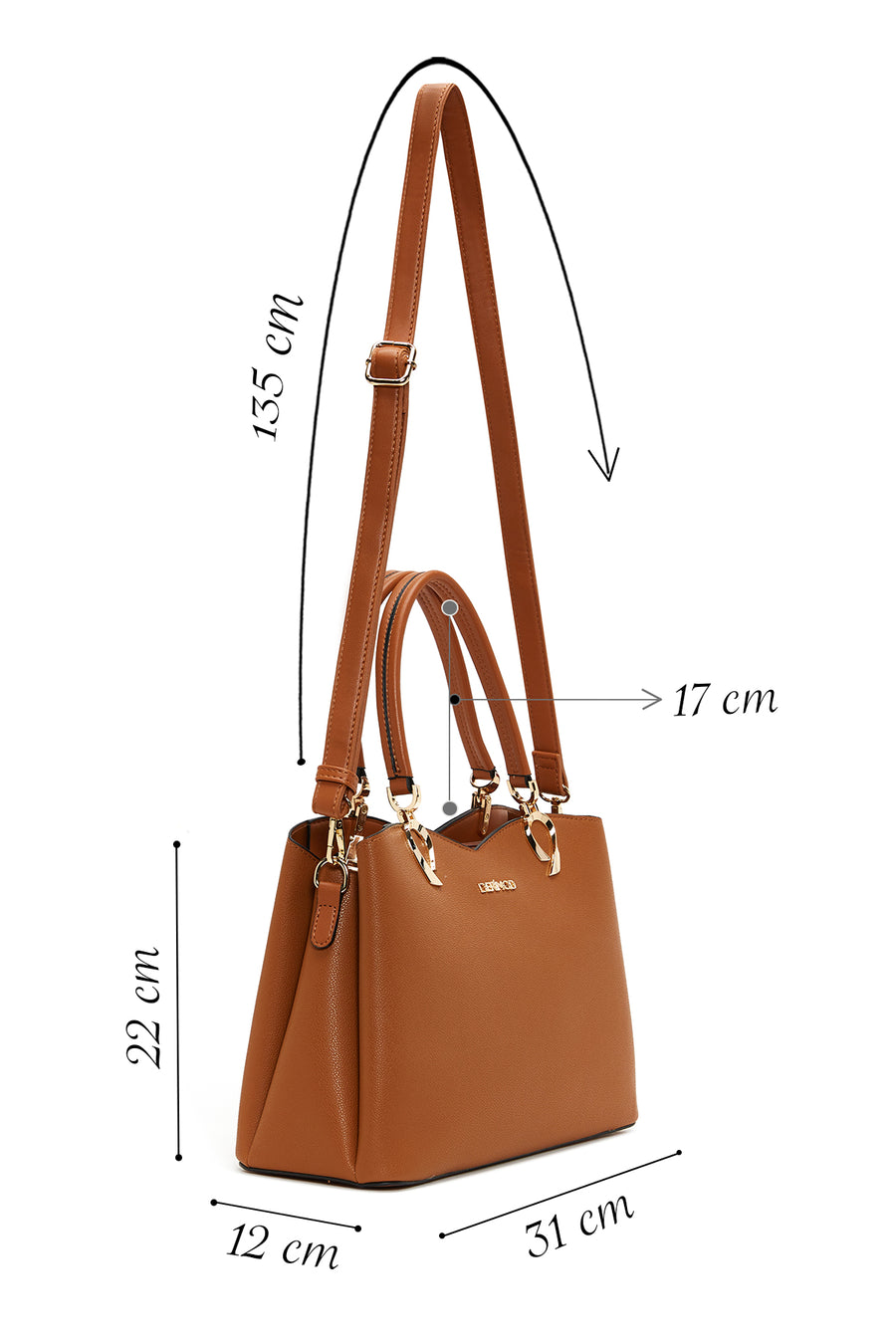 Women's Tan Long Strap Shoulder Bag