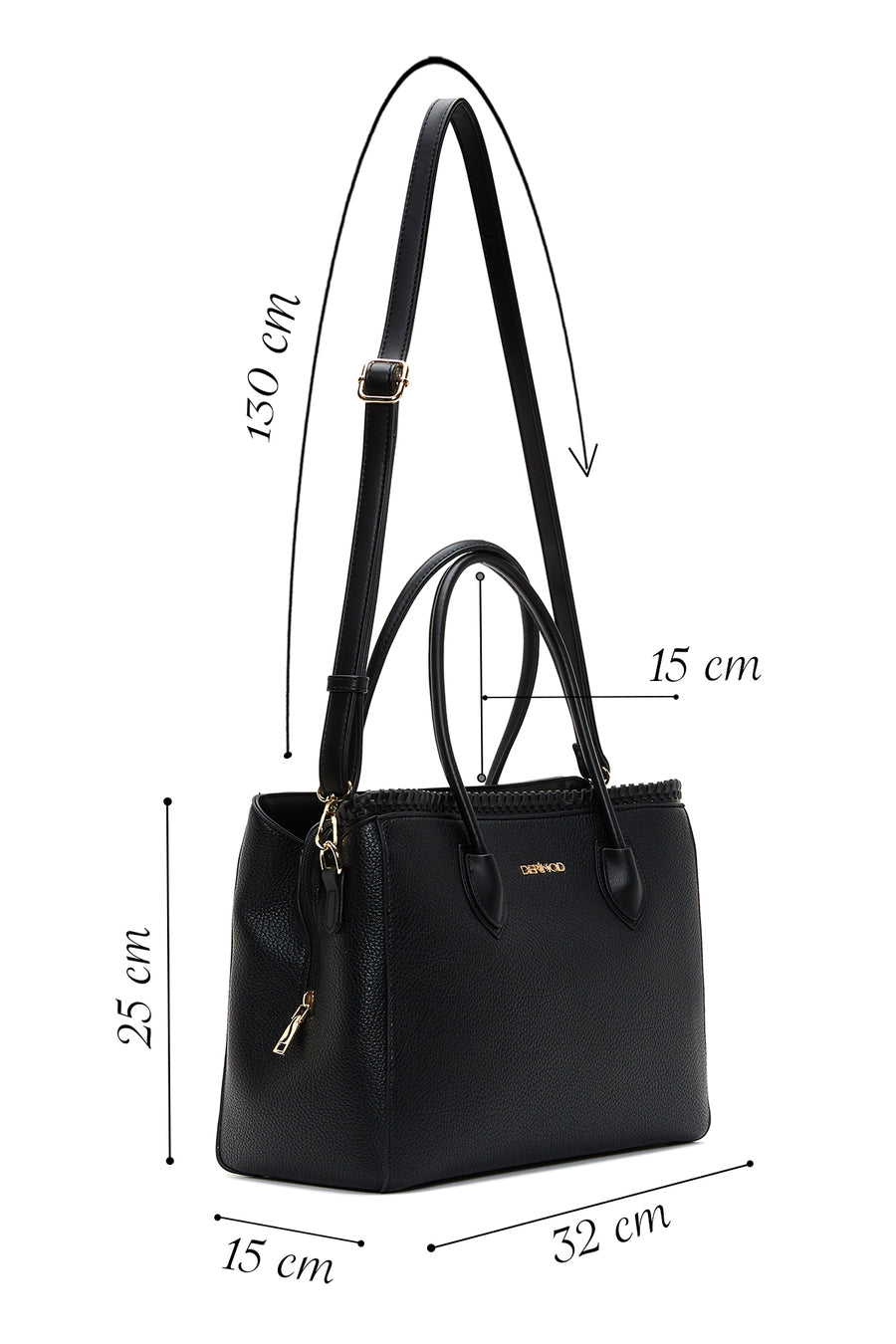 Women's Black Long Strap Shoulder Bag