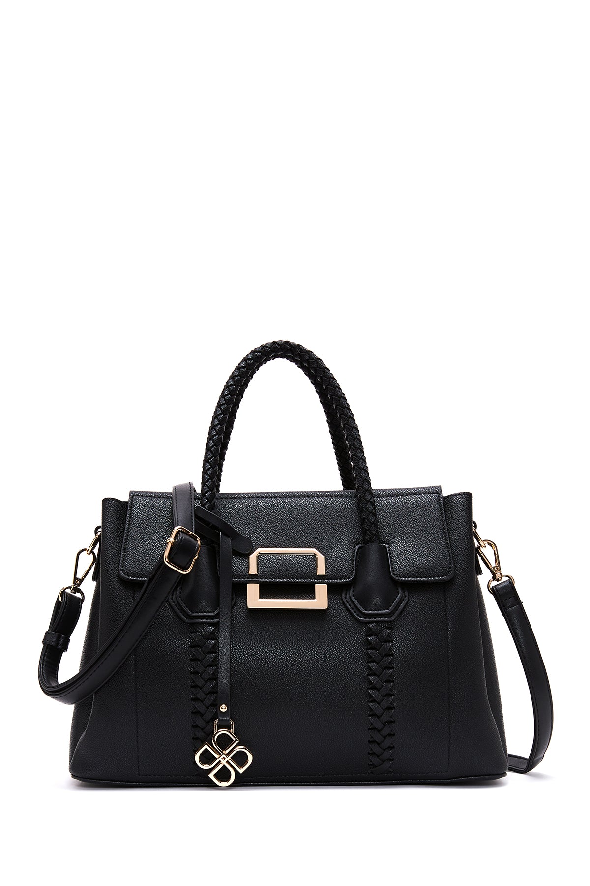 Women's Black Long Strap Knit Detailed Handbag 24WBD2817FT | Derimod