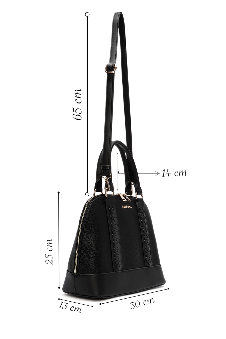 Women's Black Long Strap Shoulder Bag