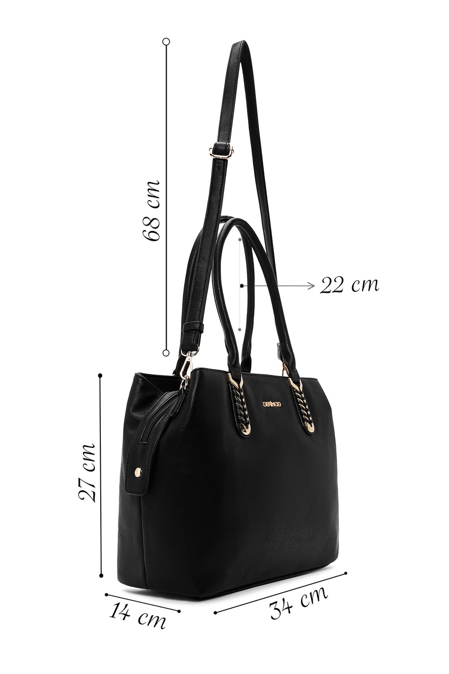 Women's Black Long Strap Shoulder Bag