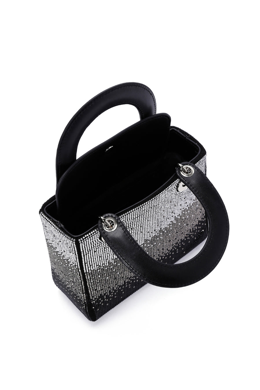 Women's Black Chain Strap Stone Mini Handbag
