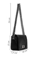Women's Black Chain Strap Quilted Mini Crossbody Bag | Derimod