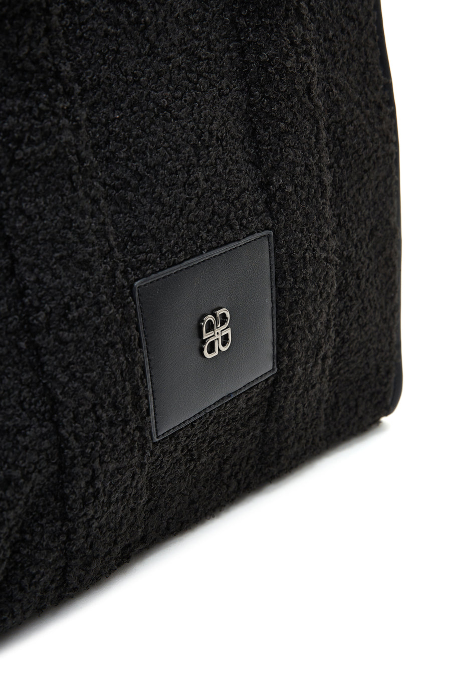 Women's Black Long Strap Plush Handbag