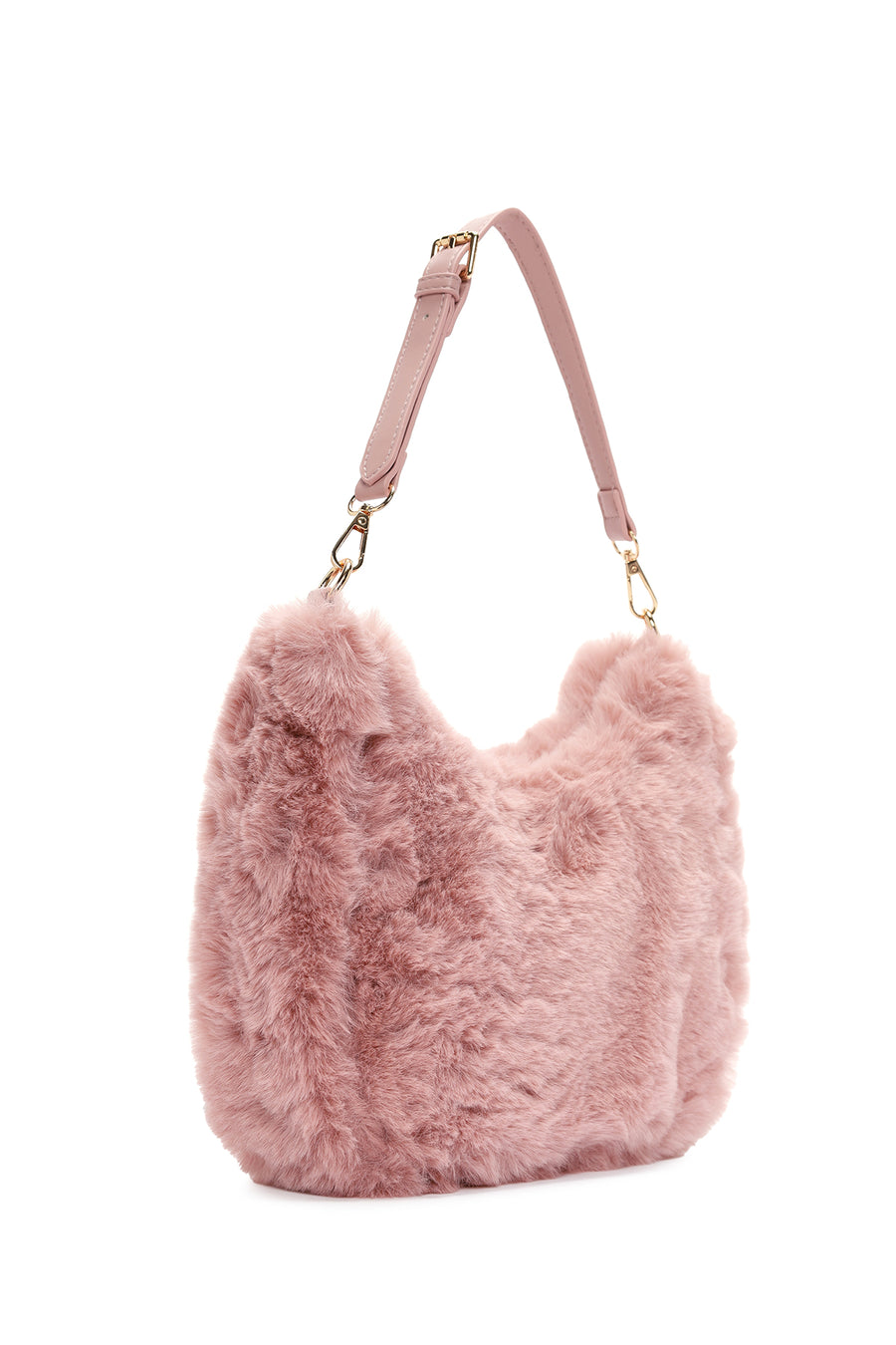 Kadın Pembe Uzun Askılı Peluş Omuz Çantası