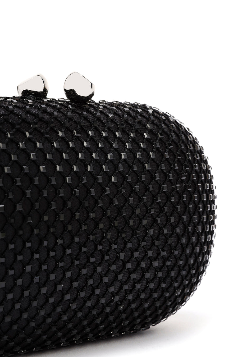 Women's Black Stone Long Strap Mini Clutch Bag