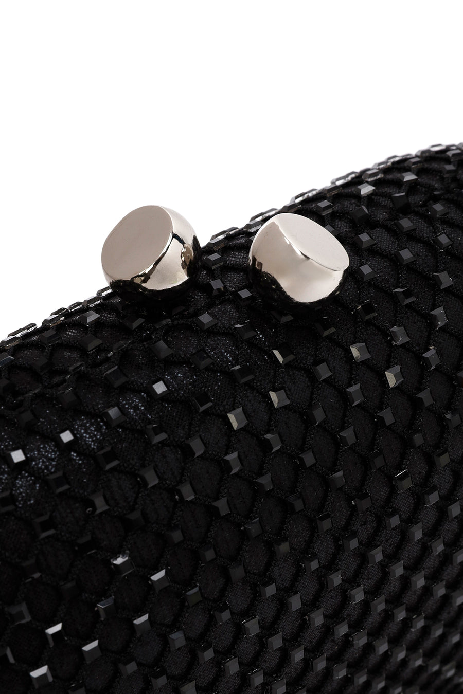 Women's Black Stone Long Strap Mini Clutch Bag
