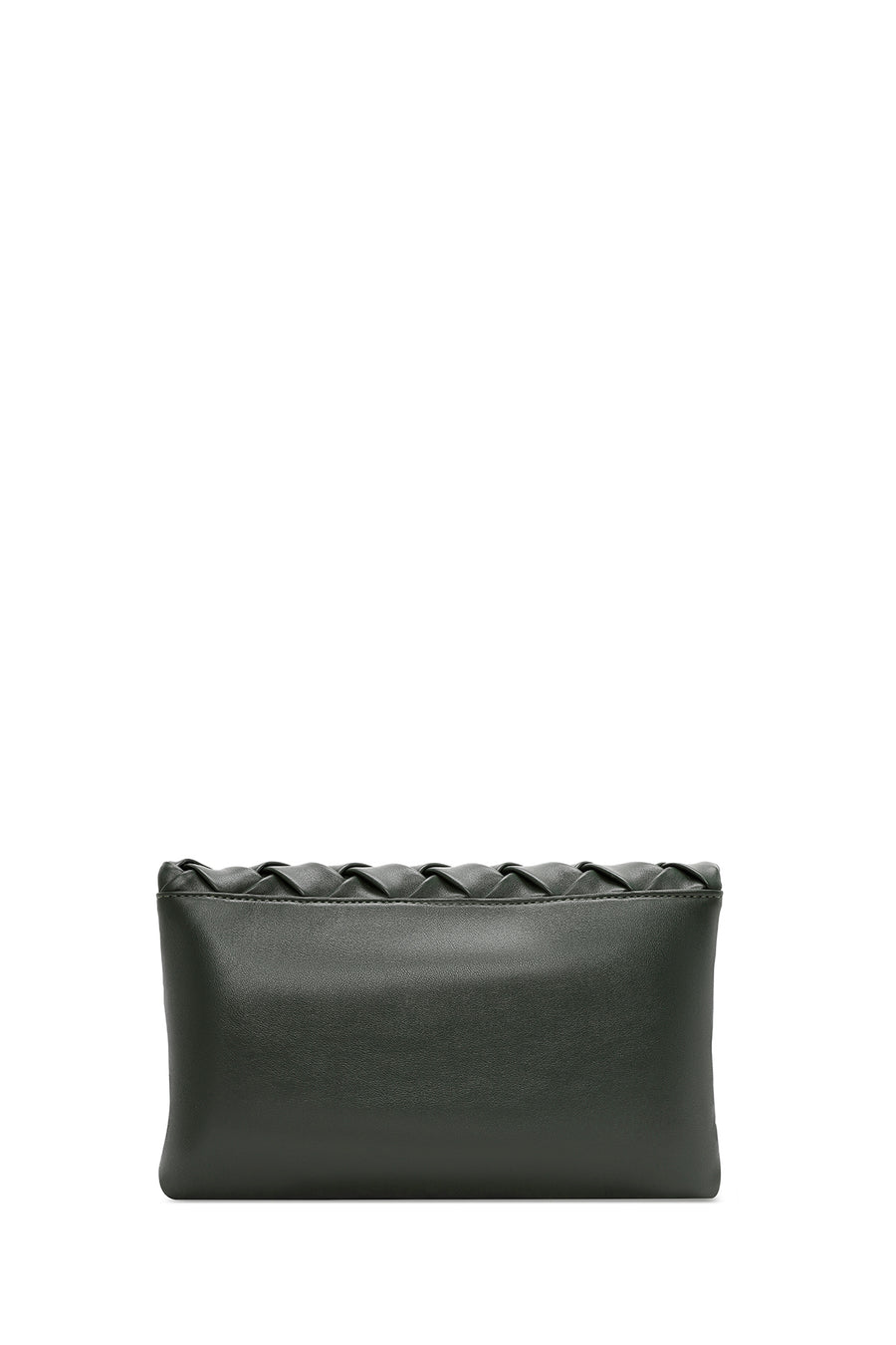 Women's Green Long Strap Braided Clutch Bag