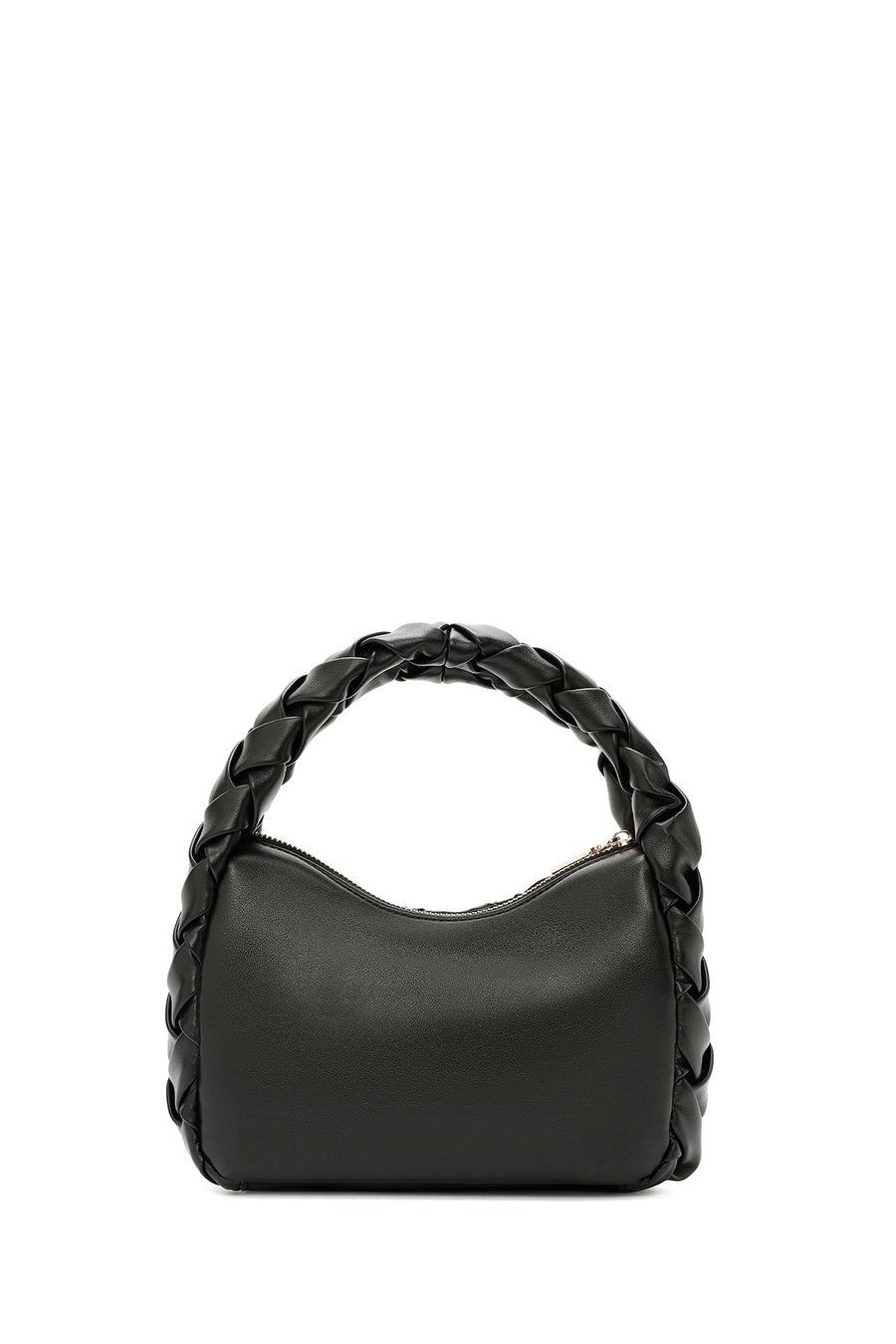 Women's Black Braided Mini Handbag