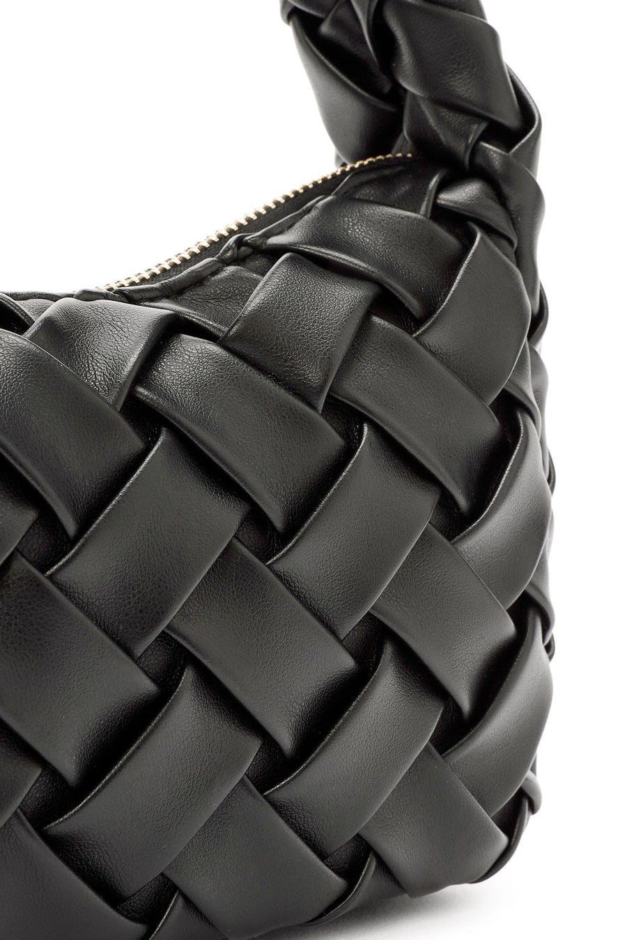 Women's Black Braided Mini Handbag