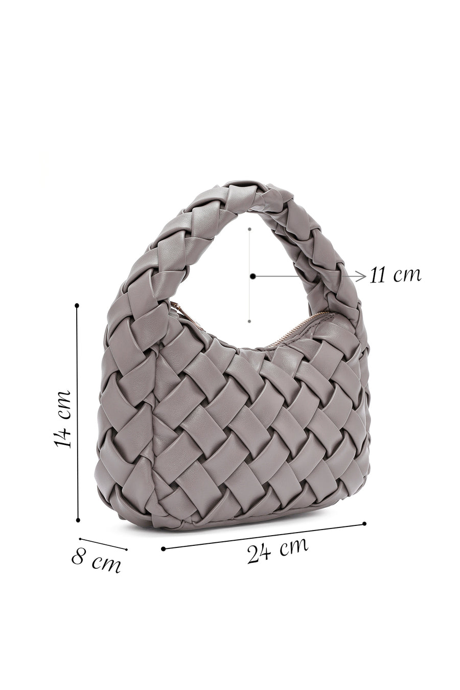Women's Grey Knitted Mini Handbag