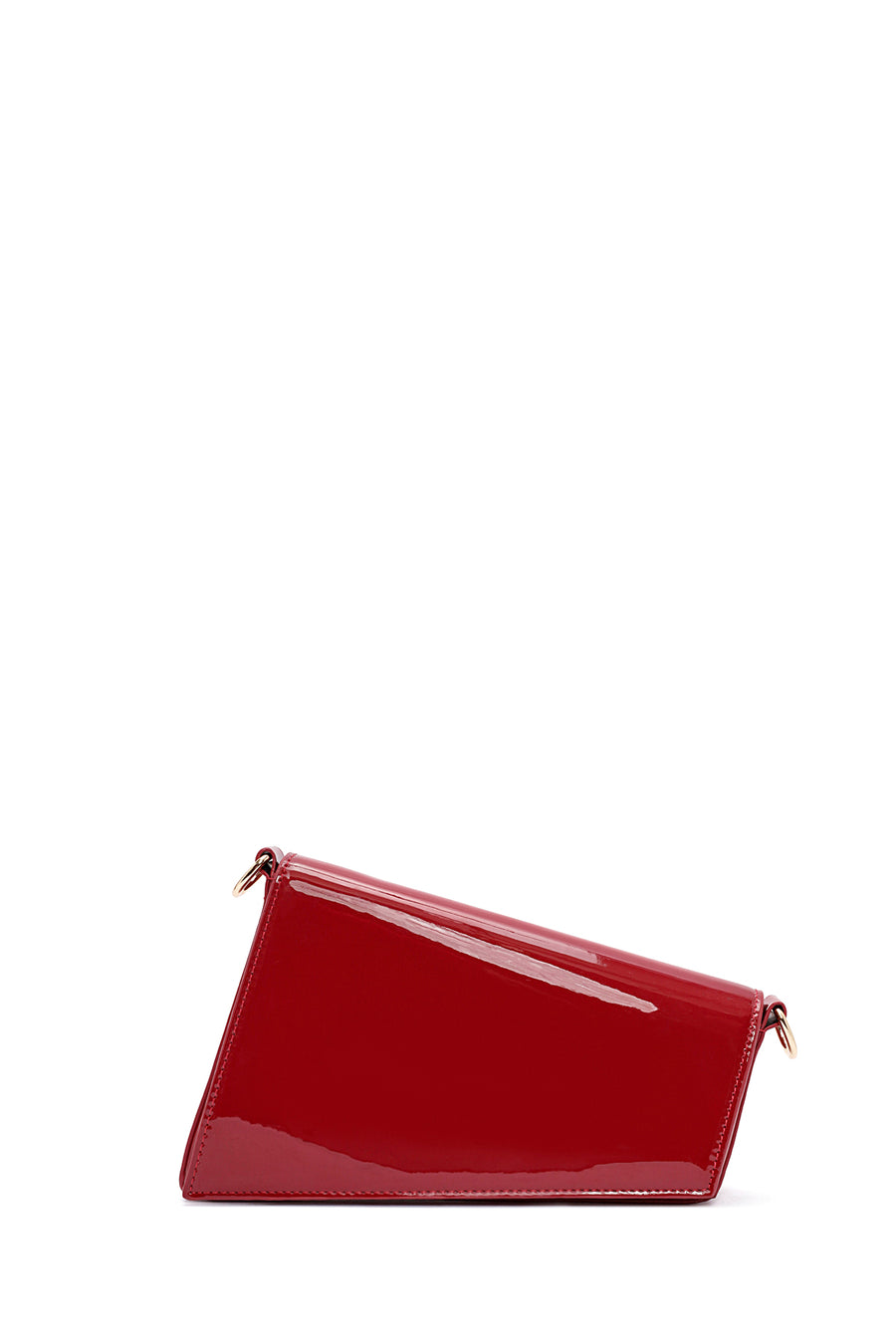 Women's Red Long Chain Strap Patent Leather Mini Shoulder Bag