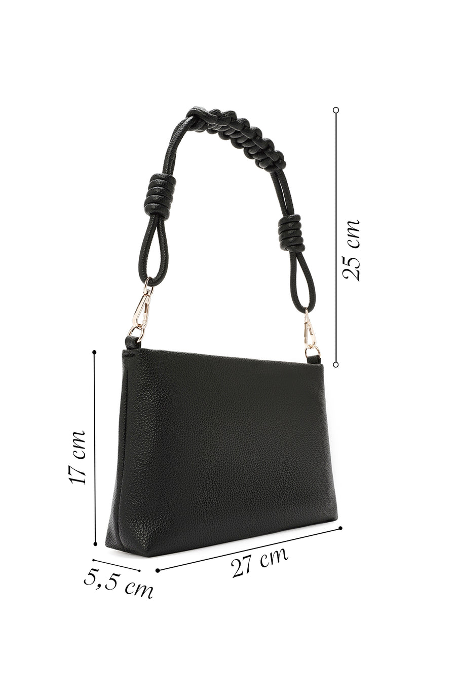 Women's Black Knitted Shoulder Bag