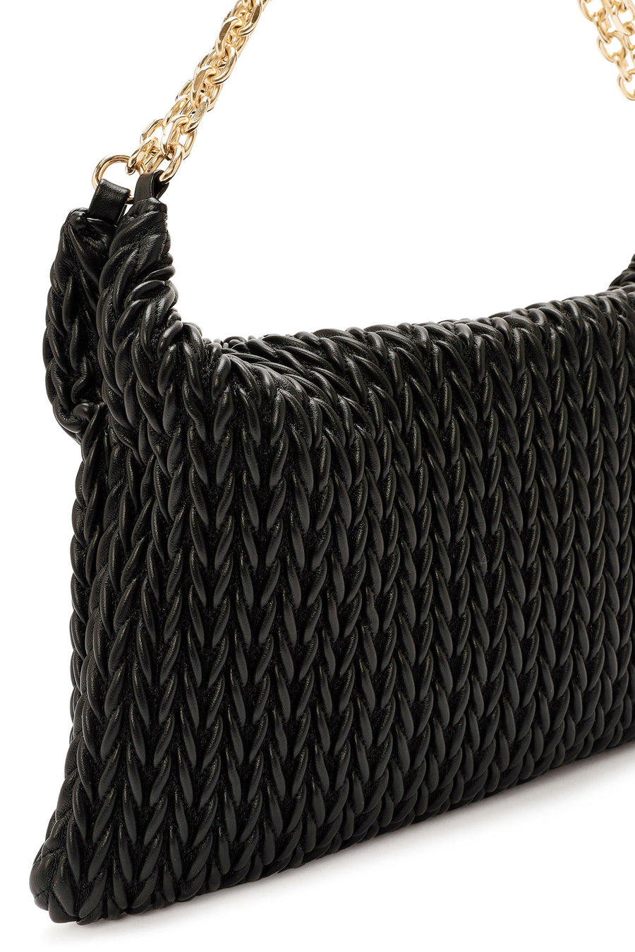 Women's Black Chain Strap Printed Shoulder Bag