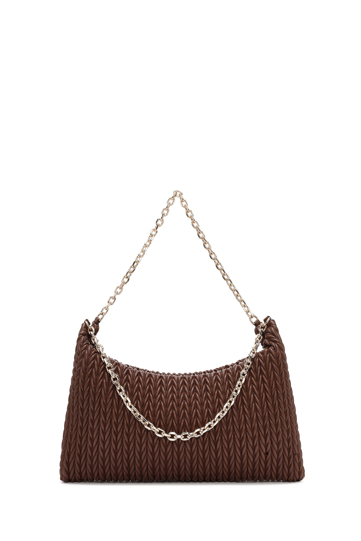 Kadın Kahverengi Zincir Askılı Baskılı Omuz Çantası 24WBD2964KP | Derimod