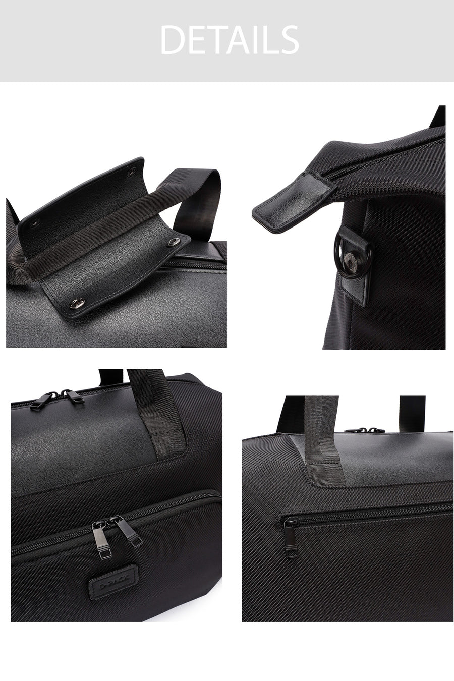 D-Pack Men's Black Long Strap Fabric Travel Bag