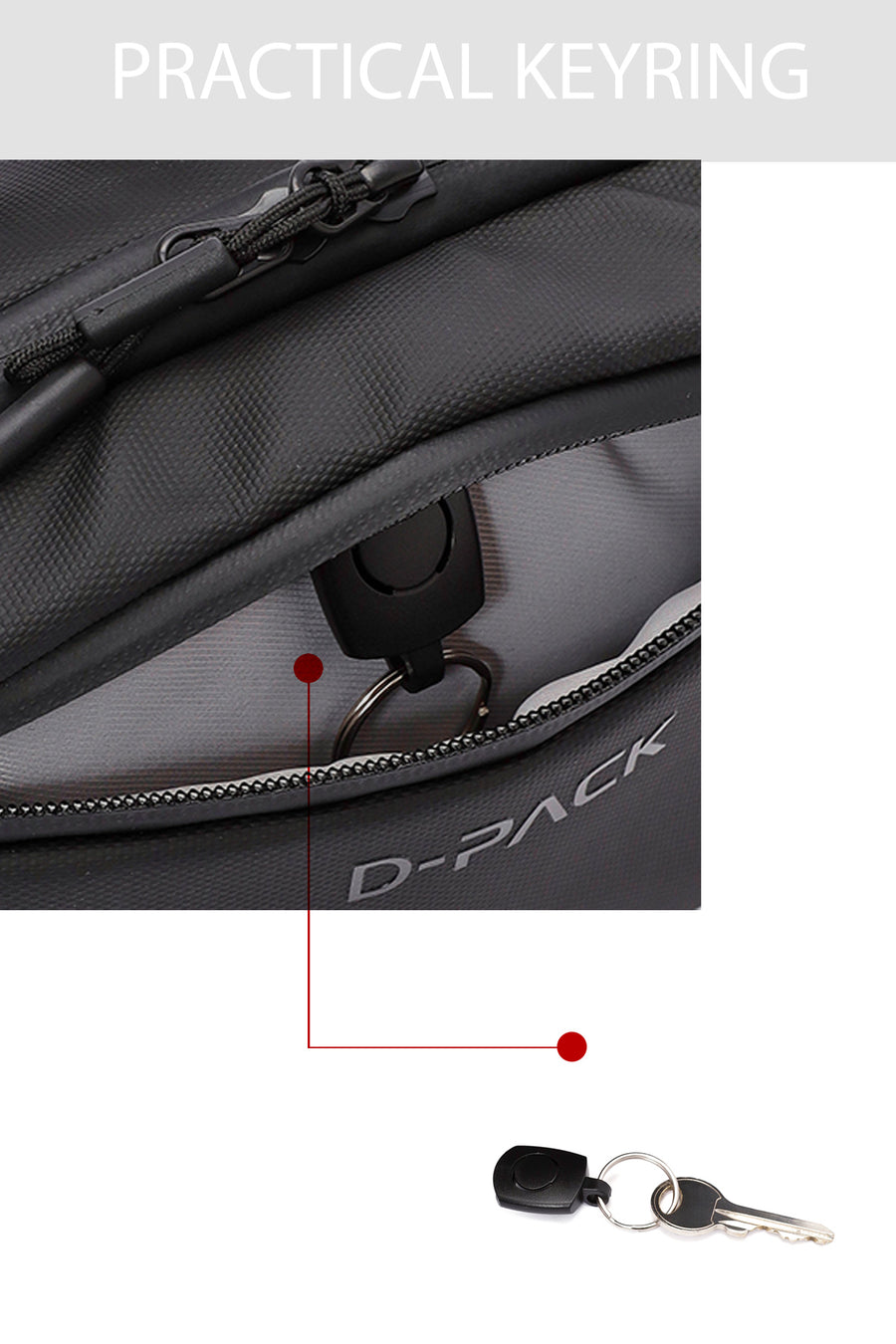 D-Pack Men's Black Fabric Crossbody Bag