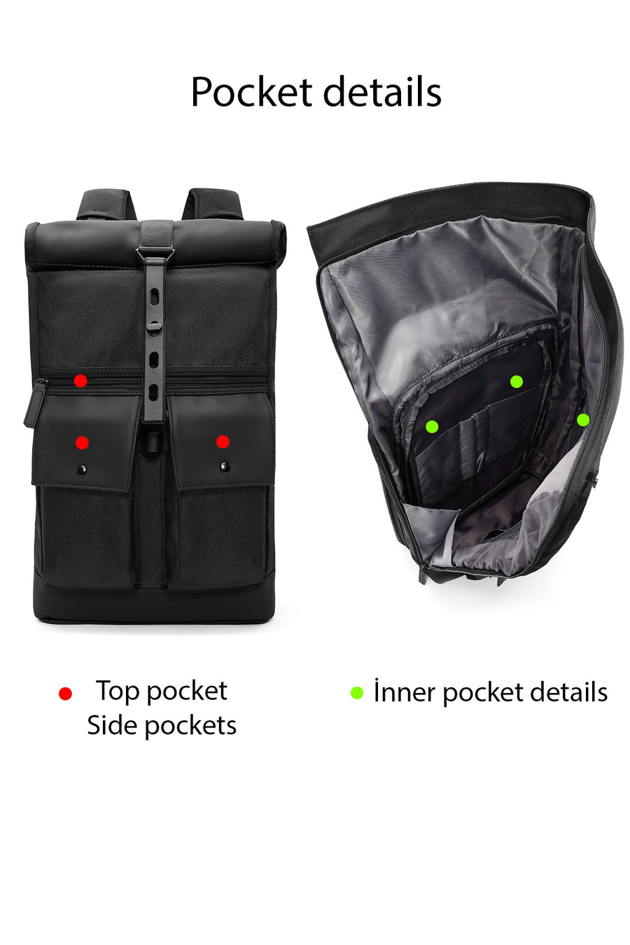 D-Pack Unisex Black Backpack