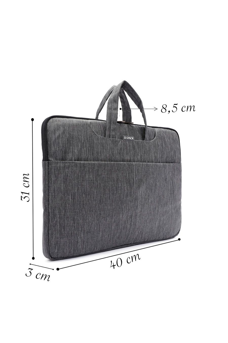 D-Pack Men's Gray Fabric Laptop Bag