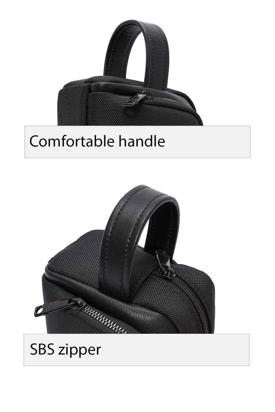 D-Pack Men's Black Fabric Handbag