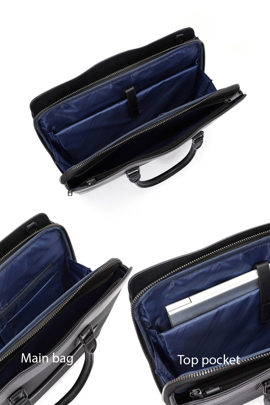D-Pack Men's Black Long Strap Briefcase