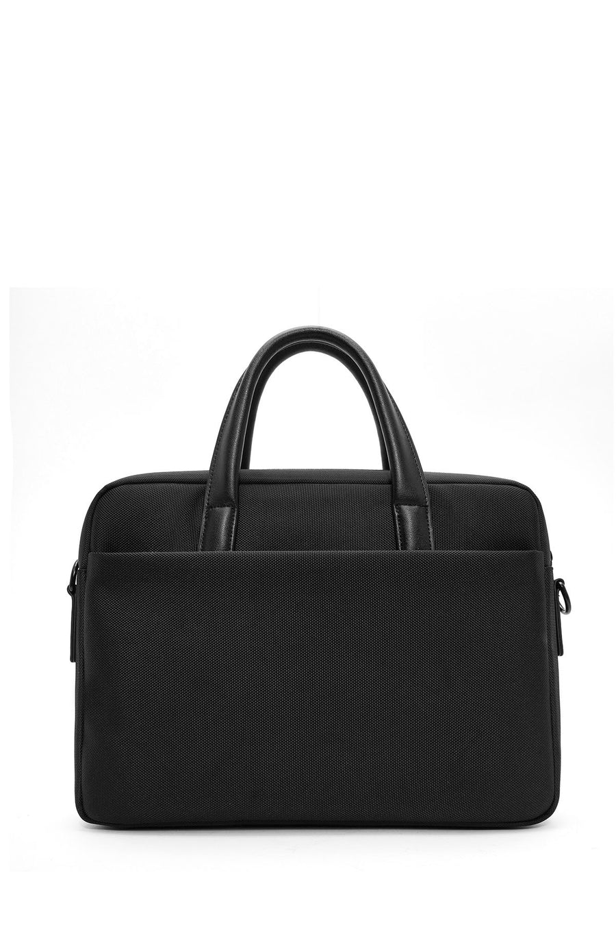 D-Pack Men's Black Long Strap Fabric Briefcase