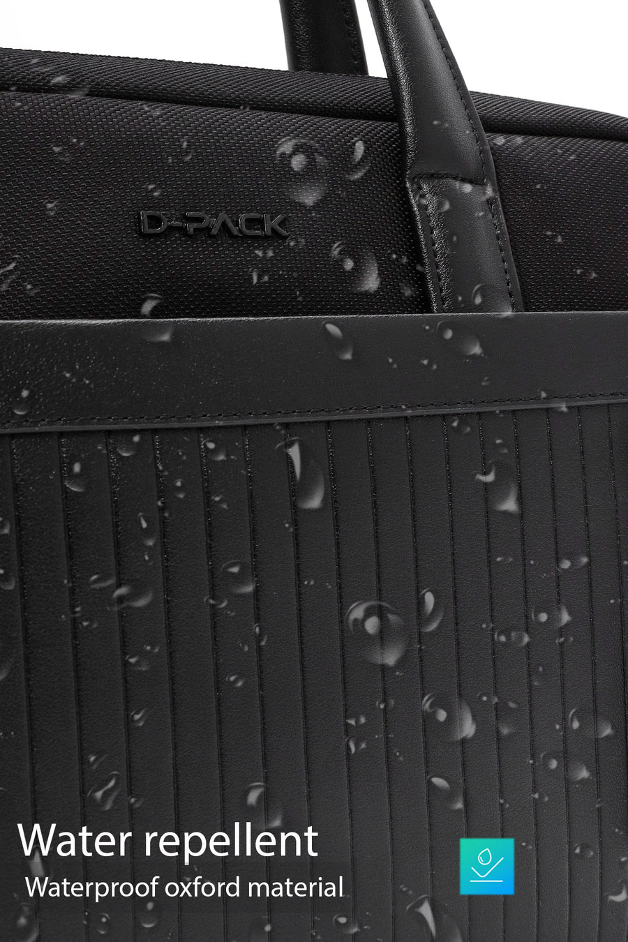 D-Pack Men's Black Long Strap Fabric Briefcase